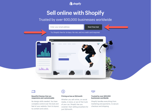 Landing Pages - Shopify-Beispiele