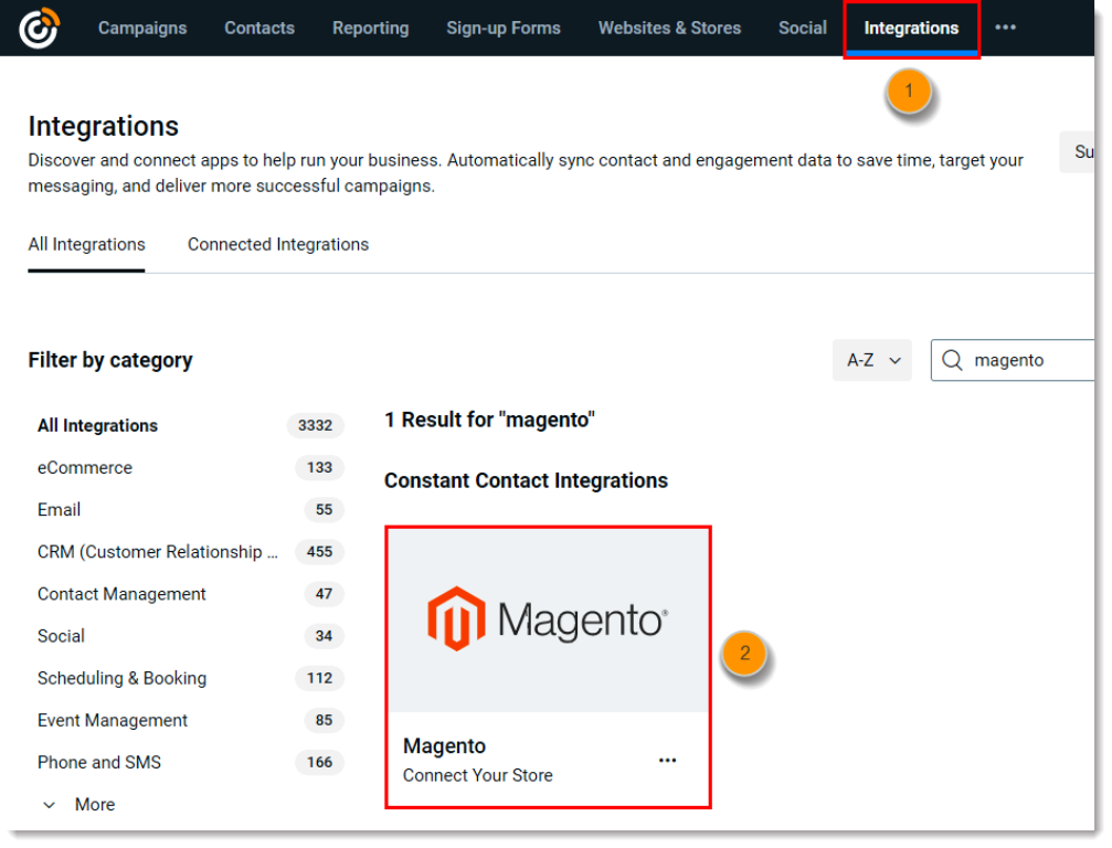 コンスタントコンタクトMagento