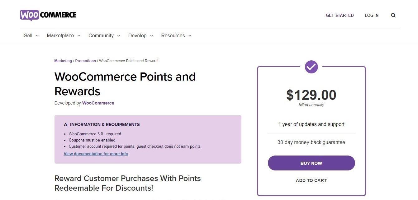 Points et récompenses Woocommerce