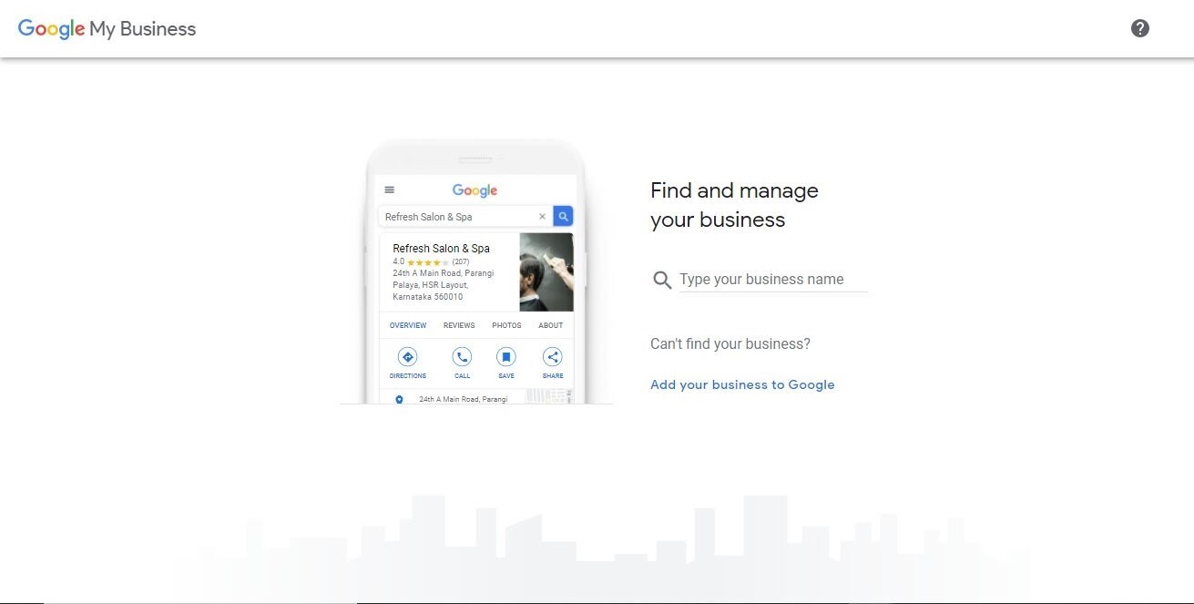 Page Google Mon entreprise