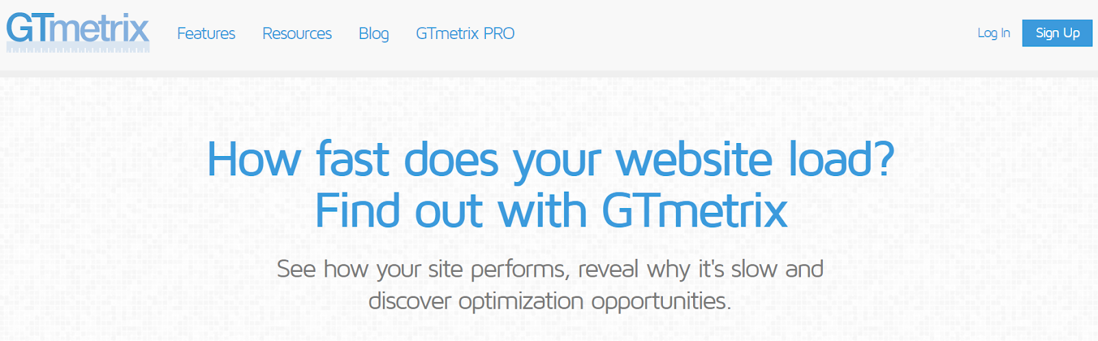 Velocidad de carga del sitio web de GTmetrix