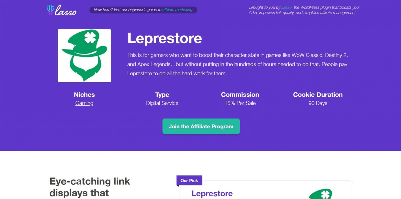 Programul de afiliere Leprestore Gaming