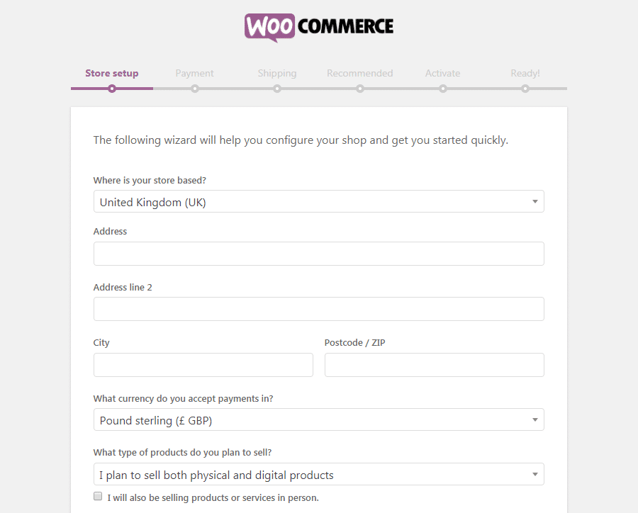 Configurazione del plug-in Woocommerce