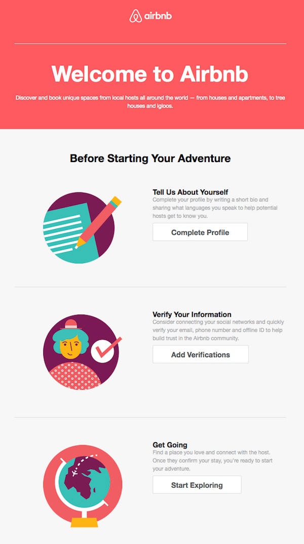 Karşılama e-postası örneği #2 - Airbnb