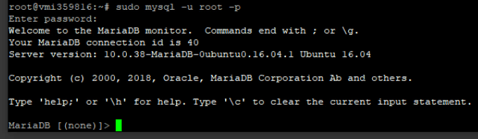 MariaDB Terpasang