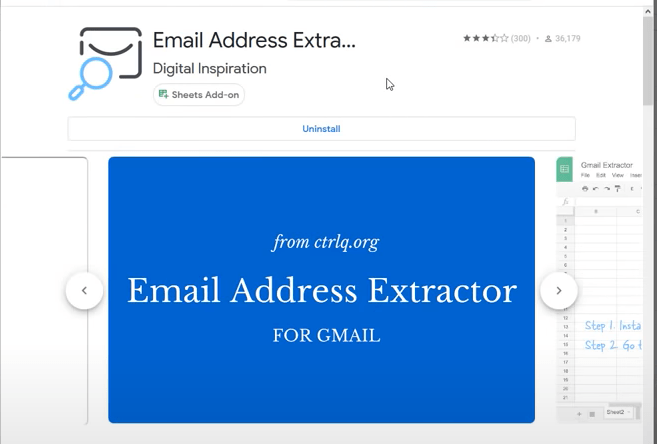 extractor de correo electrónico en hojas de google