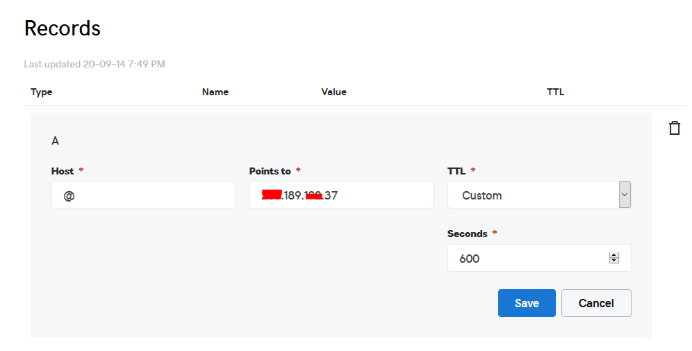 تعيين المجال إلى vps