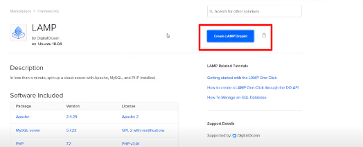 Creați LAMP Droplet în digitalocean