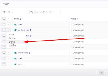 lista de correo electrónico en mautic