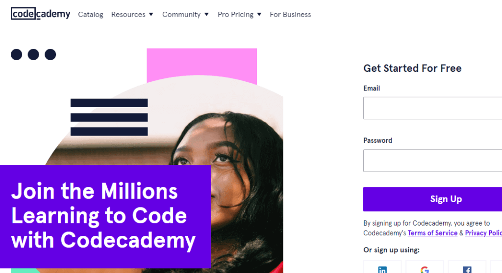 Codecademy-Landingpage