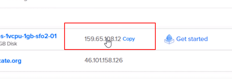 IP-Adresse bei DigitalOcean