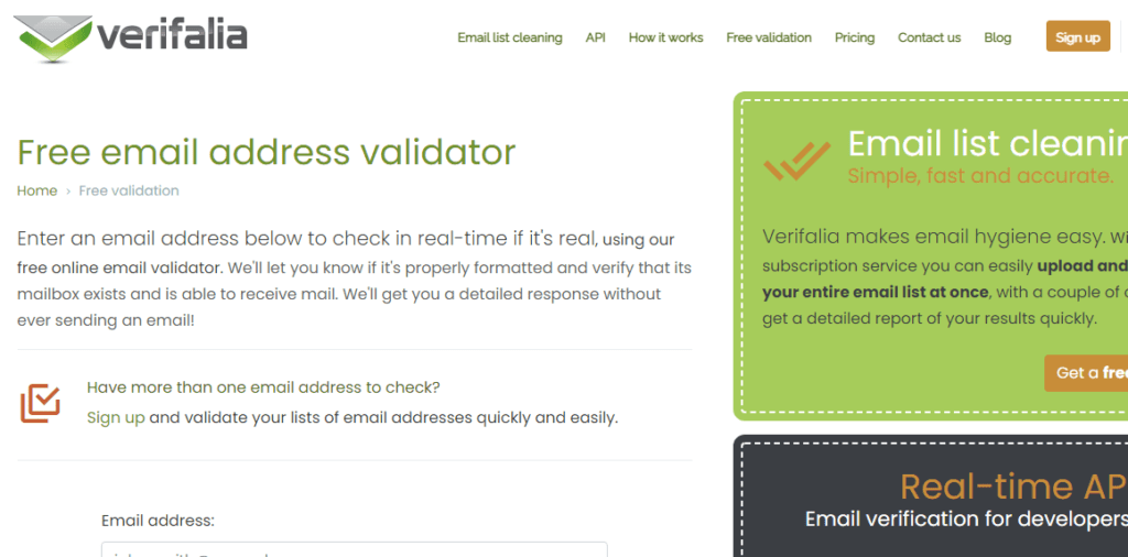 Verifalia Ücretsiz E-posta Doğrulama Aracı