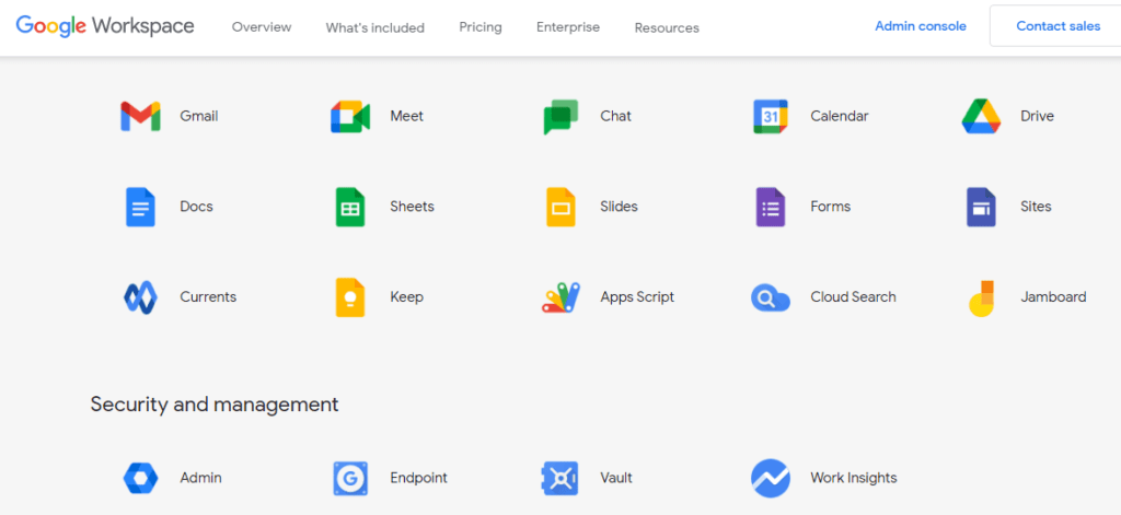 Google Workspace 应用程序