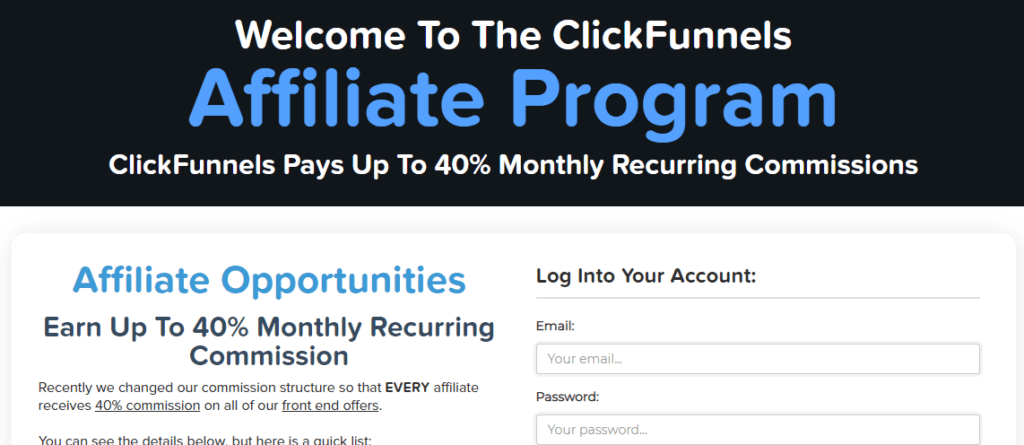 Programul de afiliere Clickfunnels