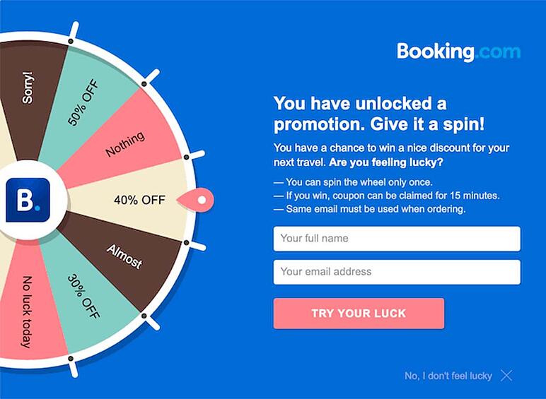 Booking.com ล้อฟอร์จูน ecommerce gamification