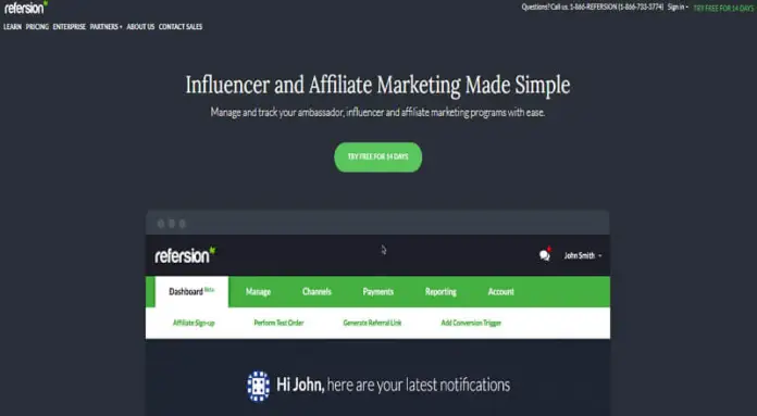 Refersion Affiliate marketing tool