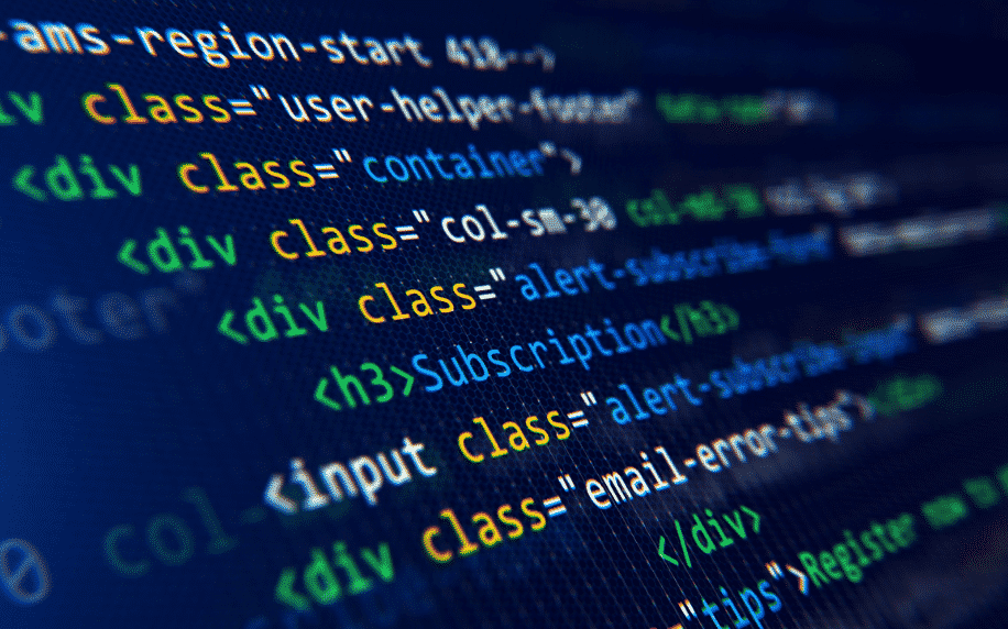 Computerbildschirm mit HTML-Code