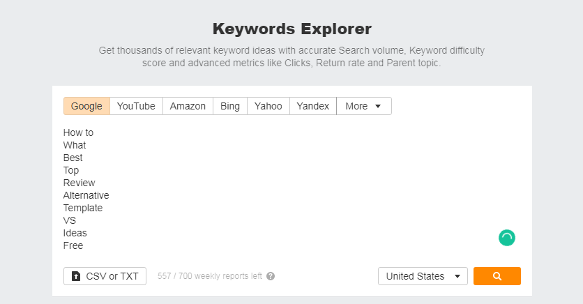 أضف تعريف الكلمات في Ahrefs Keyword Explorer