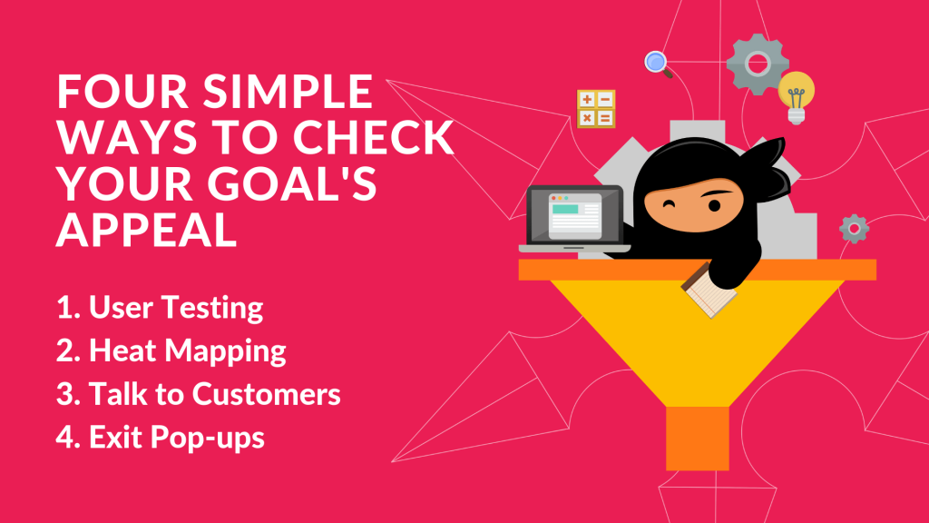 Graphic with text 'four ways to check your goal's appeal'