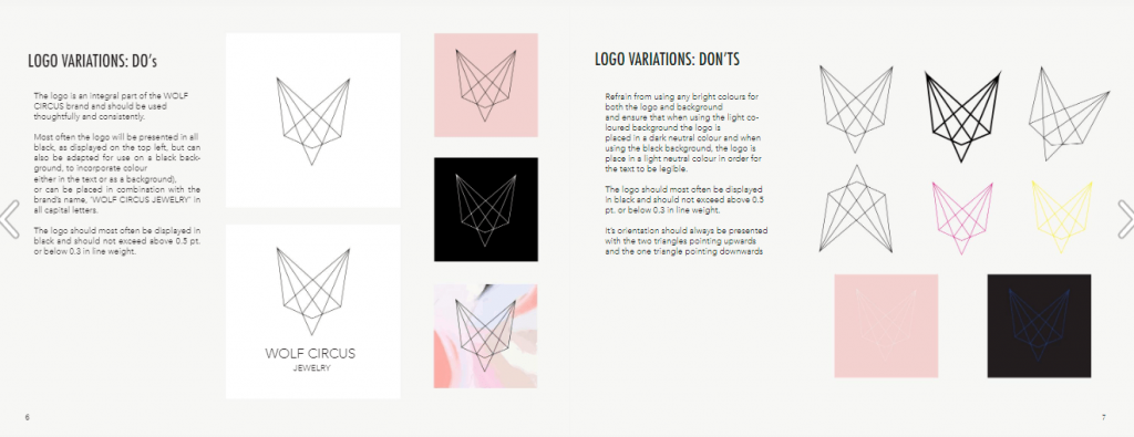 Screenshot of the Wolf Circus brand guidelines