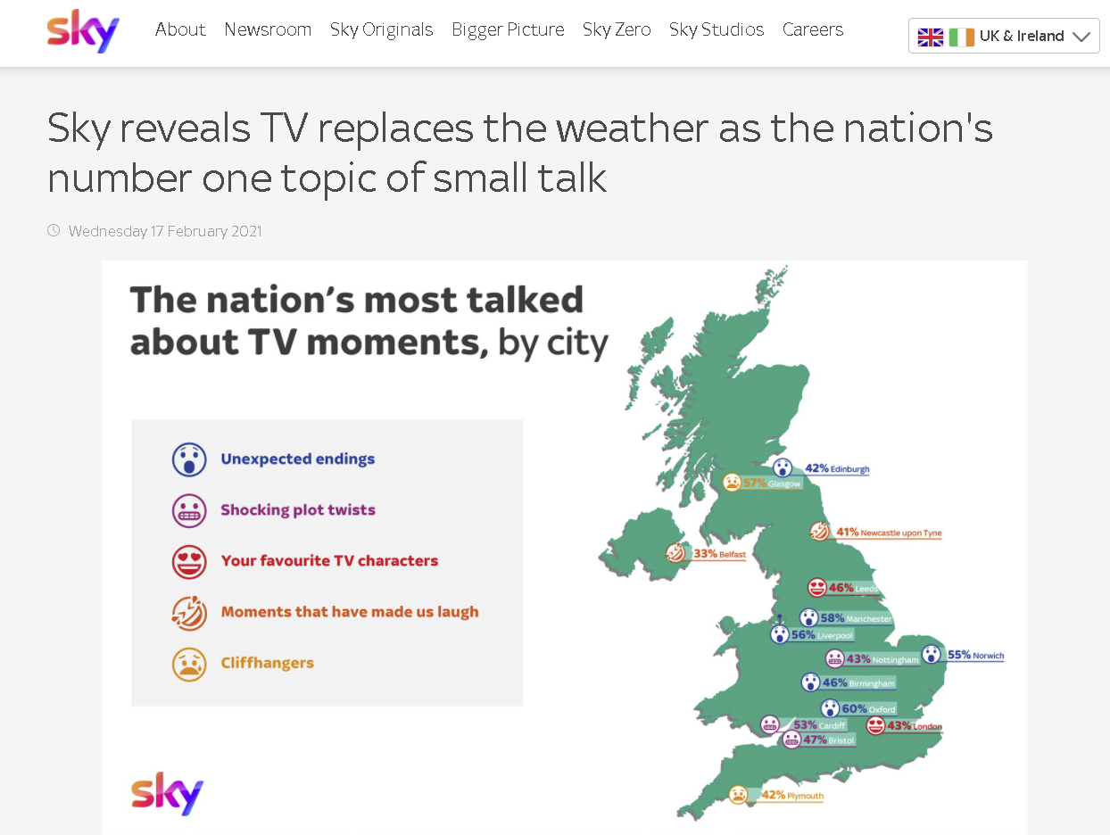 สกรีนช็อตของแคมเปญ 'Small Talk' ของ Sky