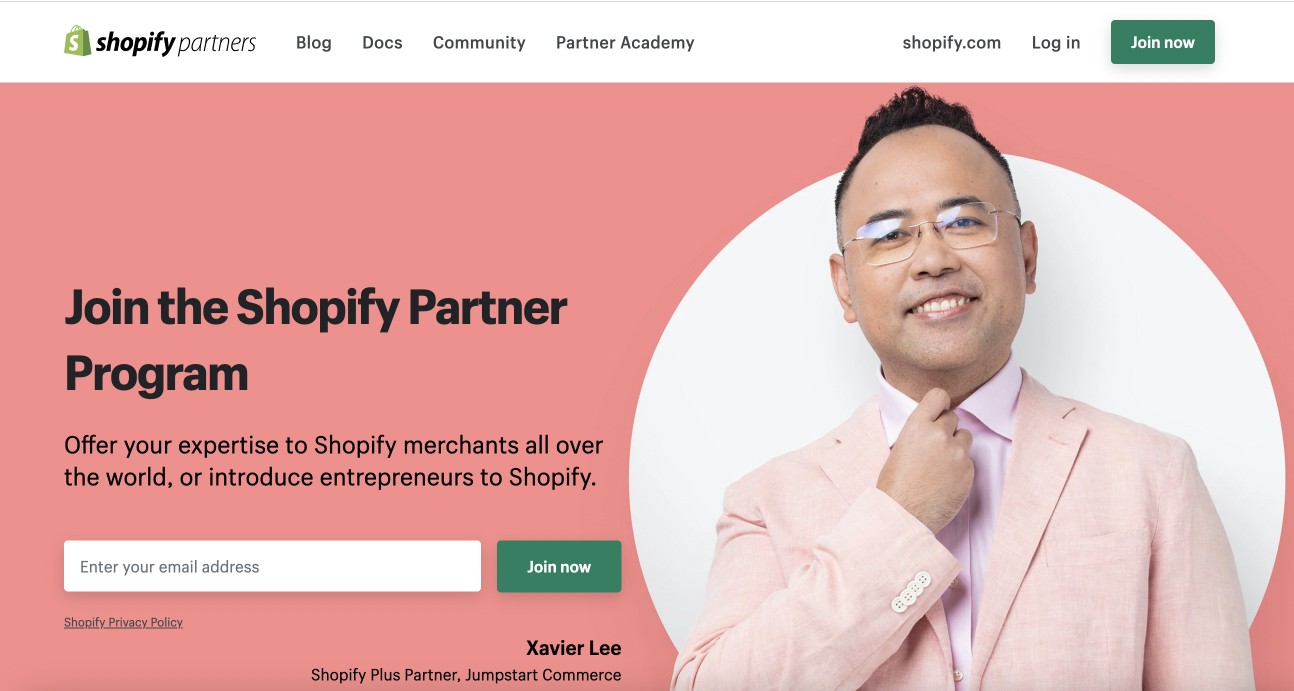 Shopify برنامج الشركاء