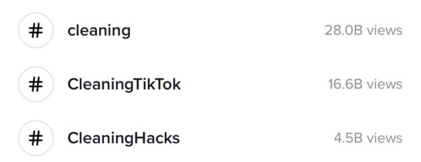 ハッシュタグをクリーニングするためのTikTokビュー