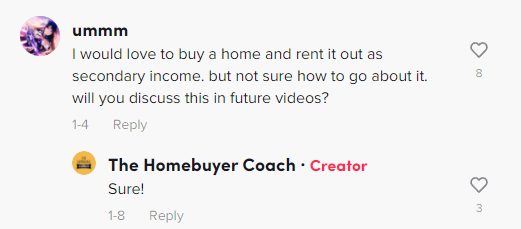 HomebuyerCoachコメントのスクリーンショット