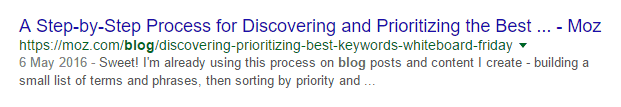 Example of a truncated title in Google's search results for moz.com