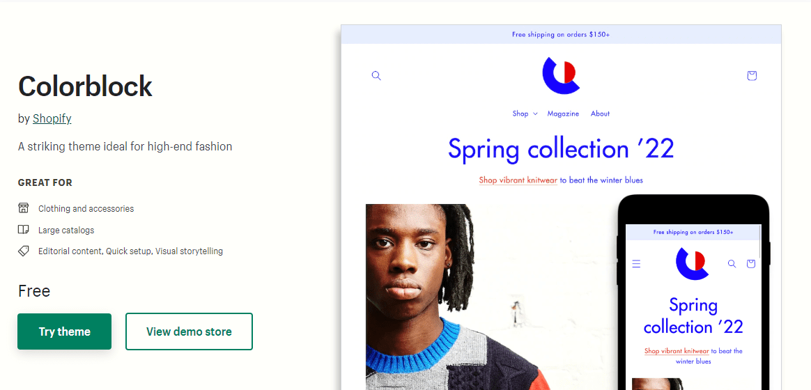 Colorblock Shopify الموضوع