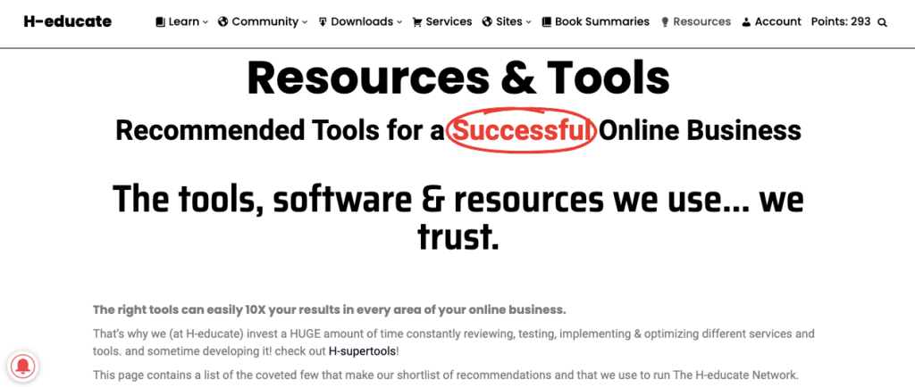 H-Educate Tools & Resources Page للحصول على مليون مشاهدة للصفحة