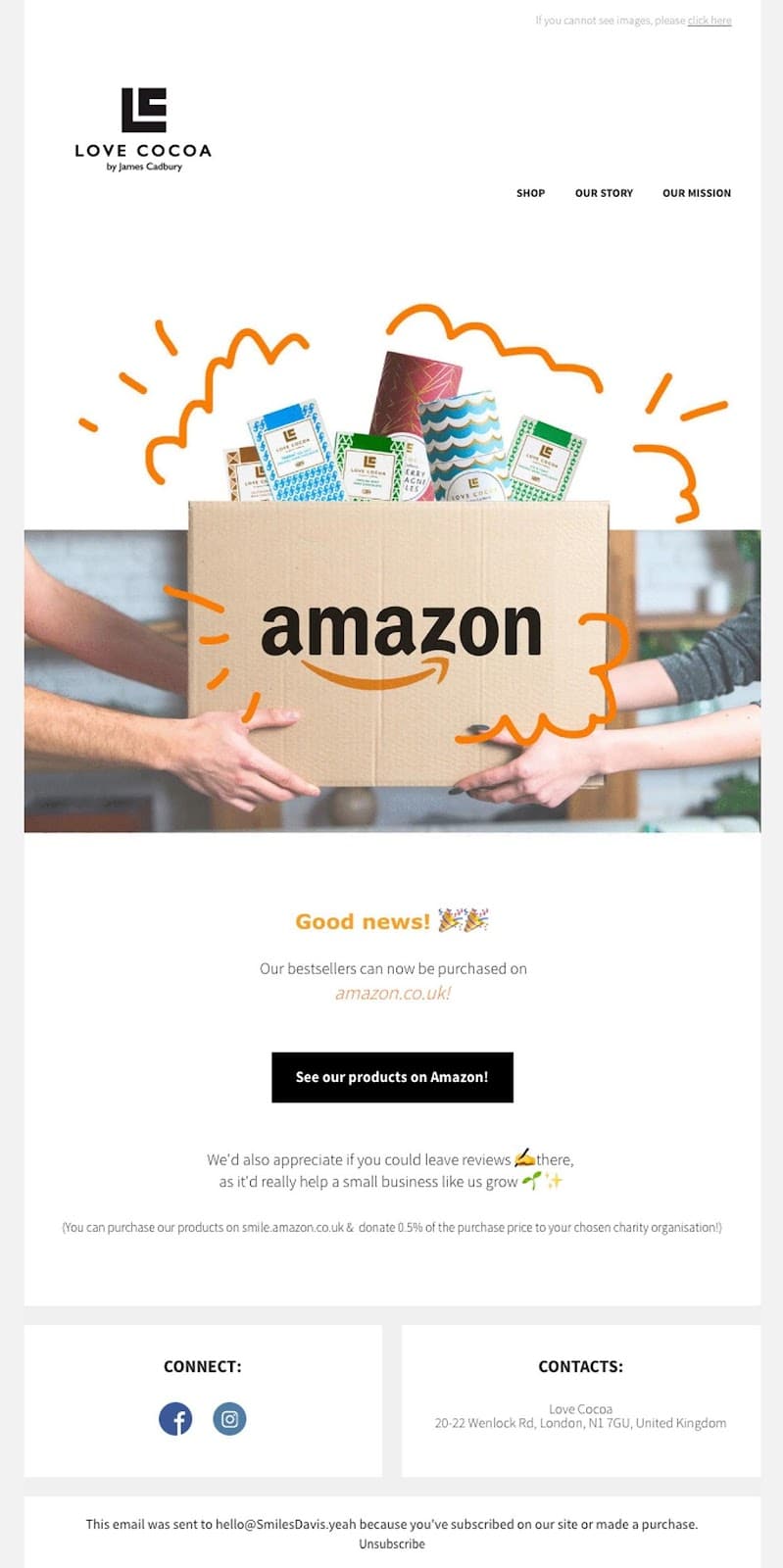 أحب توفر موقع Amazon UK الخاص بشركة Cocoa