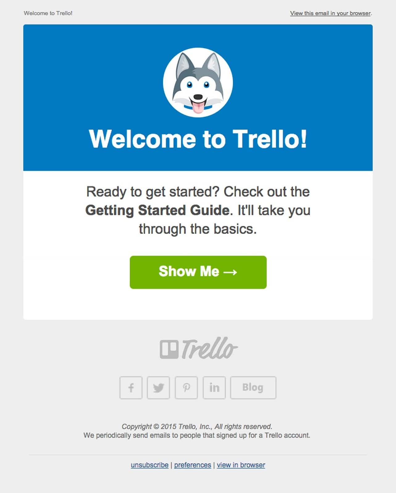 Exemple d'e-mail Trello