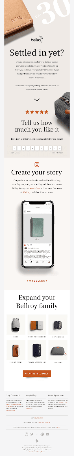 مثال على البريد الإلكتروني Bellroy