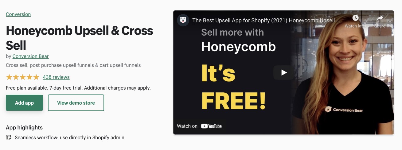 تطبيق Honeycomb upsell