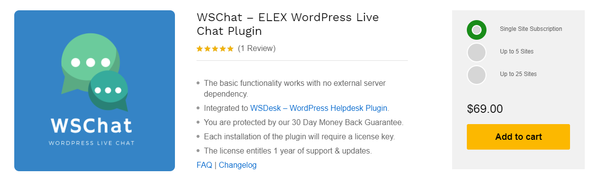 1. WSChat – ELEX WordPress Canlı Sohbet Eklentisi