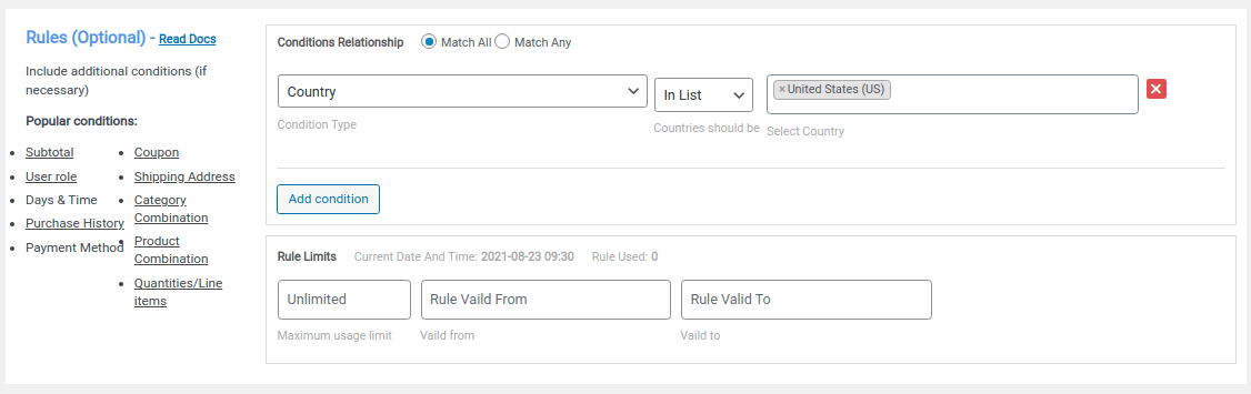 26 set up shipping region discount condition