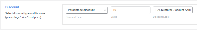 29 set discount percentage for subtotal