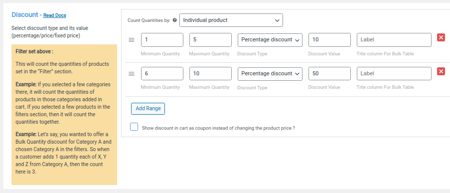 8 set up category bulk discount