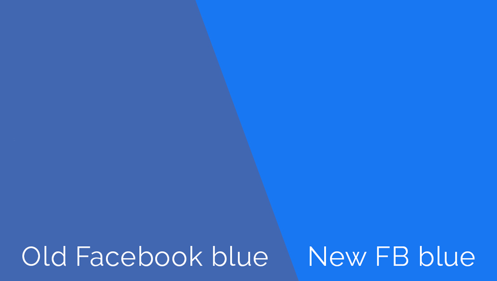 Altes Facebook-Blau im Vergleich zu neuem Blau.