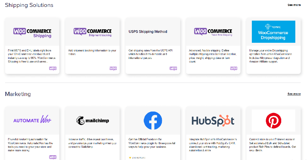 WooCommerce uzantıları