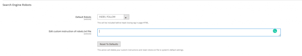 Robot txt magento