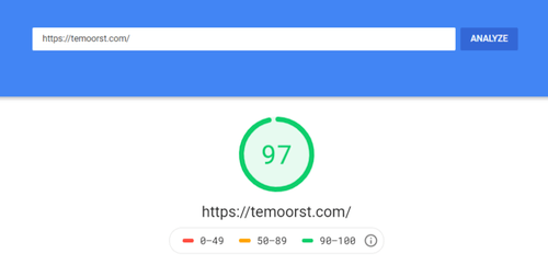 Temoorst PageSpeed Insights