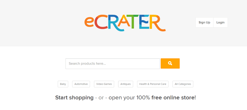 eCRATERのウェブサイト