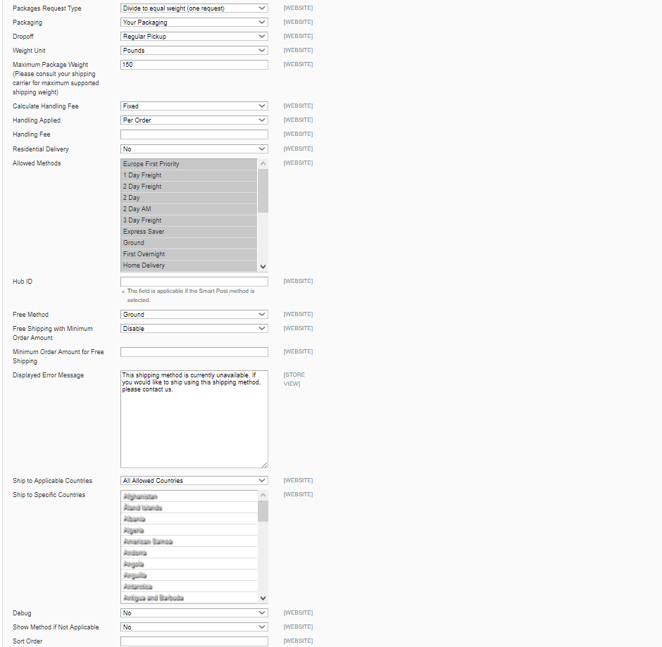 configuración de fedex 2