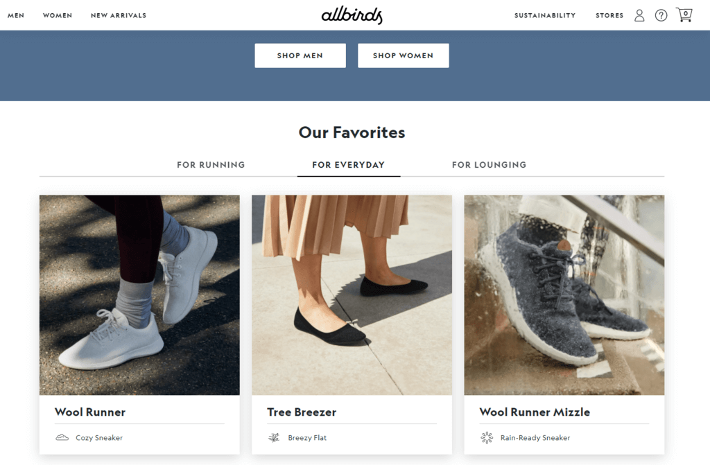 Allbirds-Website