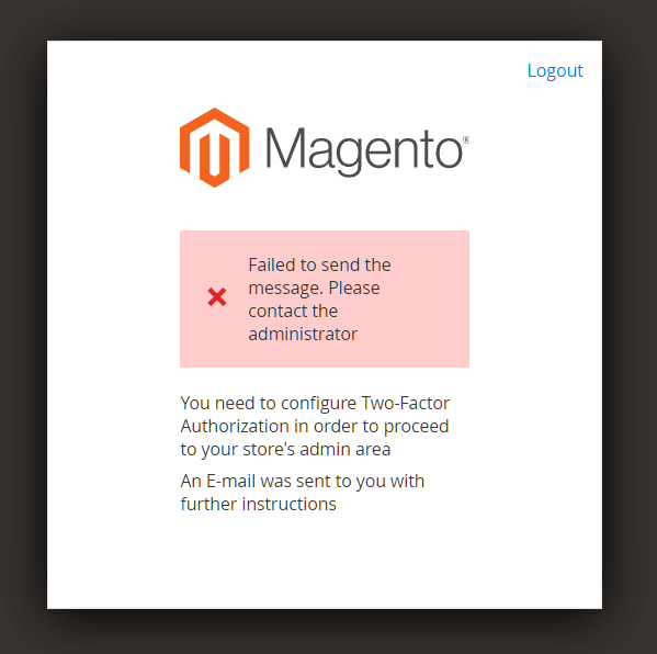 Magentoバックエンドの2要素認証エラー