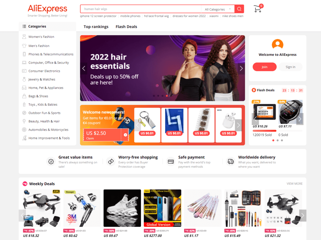 Internetowy rynek Aliexpress