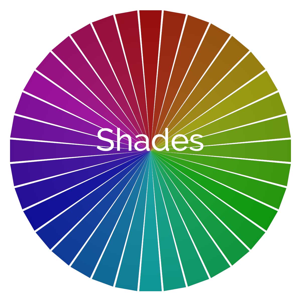 roda warna dengan nuansa 36 warna yang berbeda.