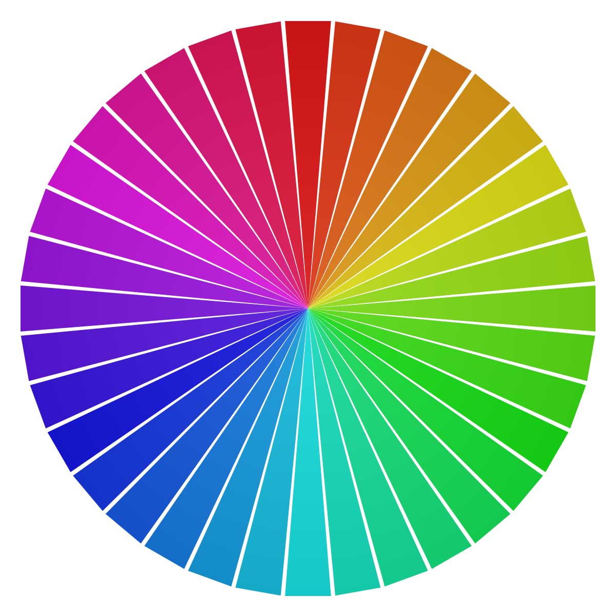 roda warna dengan 36 campuran warna utama yang berbeda.